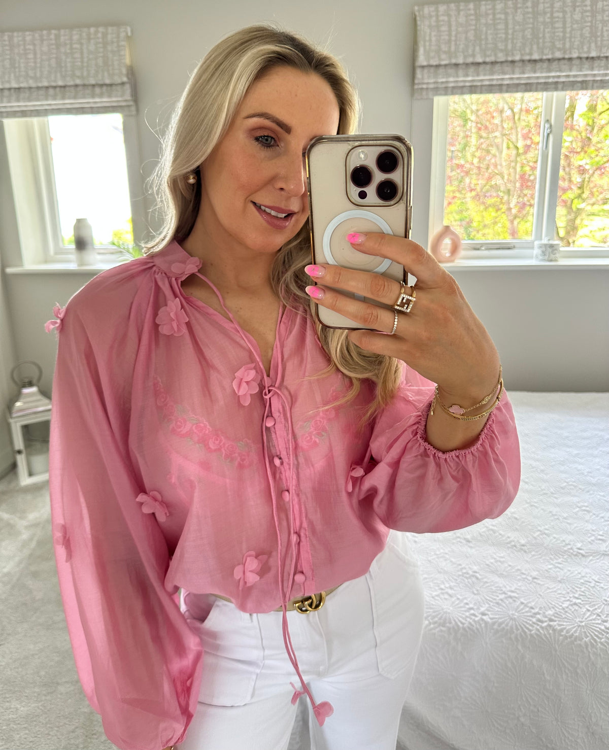 Gerry Flower Blouse In Pink