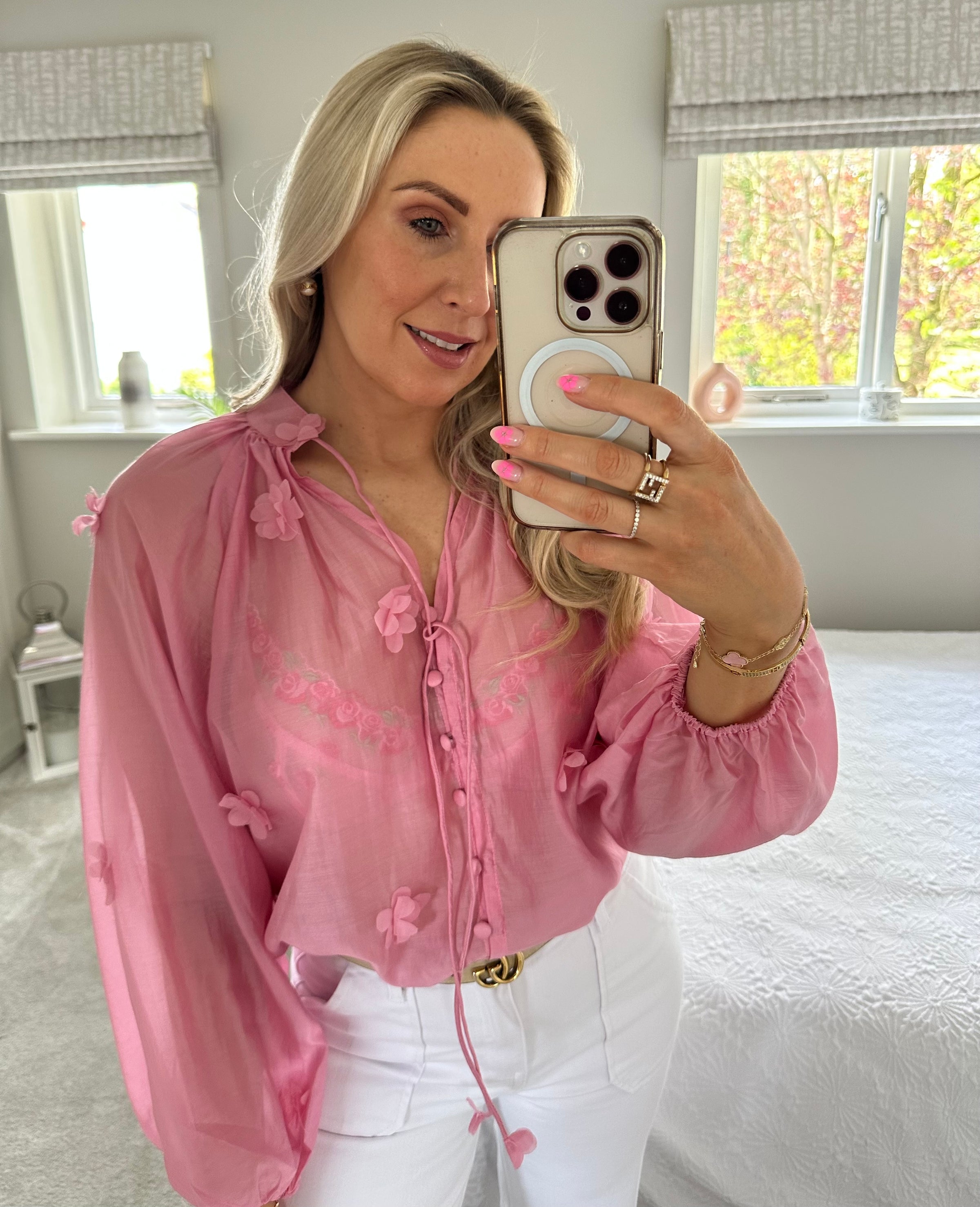 Gerry Flower Blouse In Pink
