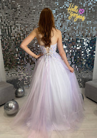 Jora Collections Full Skirted Prom Dress In Lilac/Mint