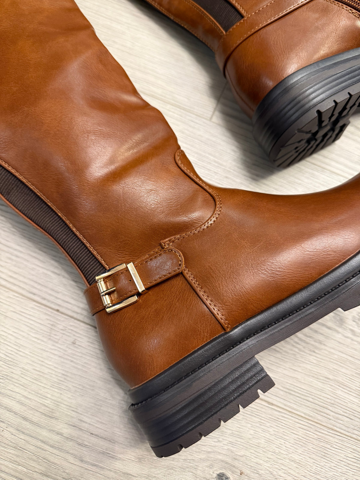 Taylor Knee Boots In Tan