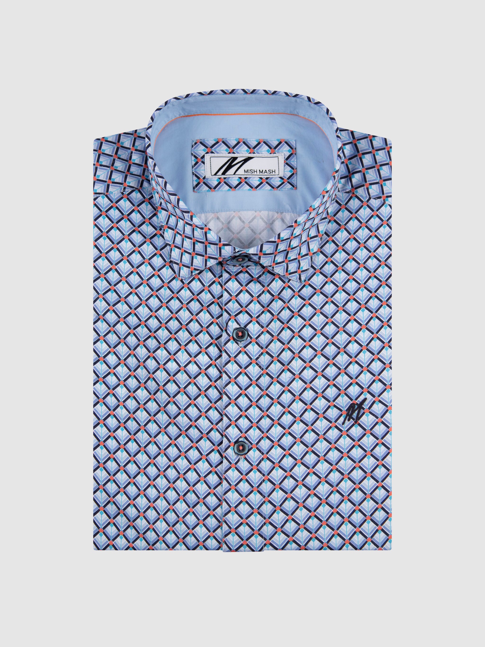 Mish Mash Shoal Short Sleeve Shirt In Sky Blue