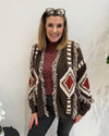 Amy Aztec Cardigan In Brown
