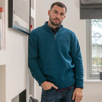 1/4 Zip Sweater In Teal