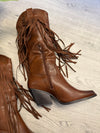 Tassel Western Cowboy Boots In Tan
