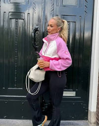 Gym Plus Coffee Snap Polar Fleece In Cotton Candy
