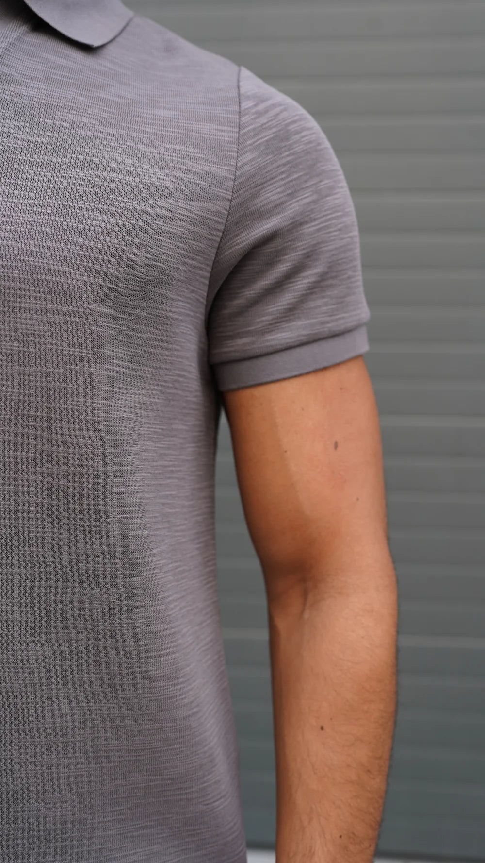 Capo Jersey Slub Polo Shirt In Charcoal