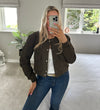 Jasmine Cropped Bomber Jacket In Khaki