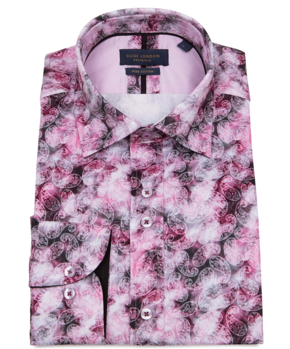 Guide London Paisley Print Shirt In Pink elanclitheroe