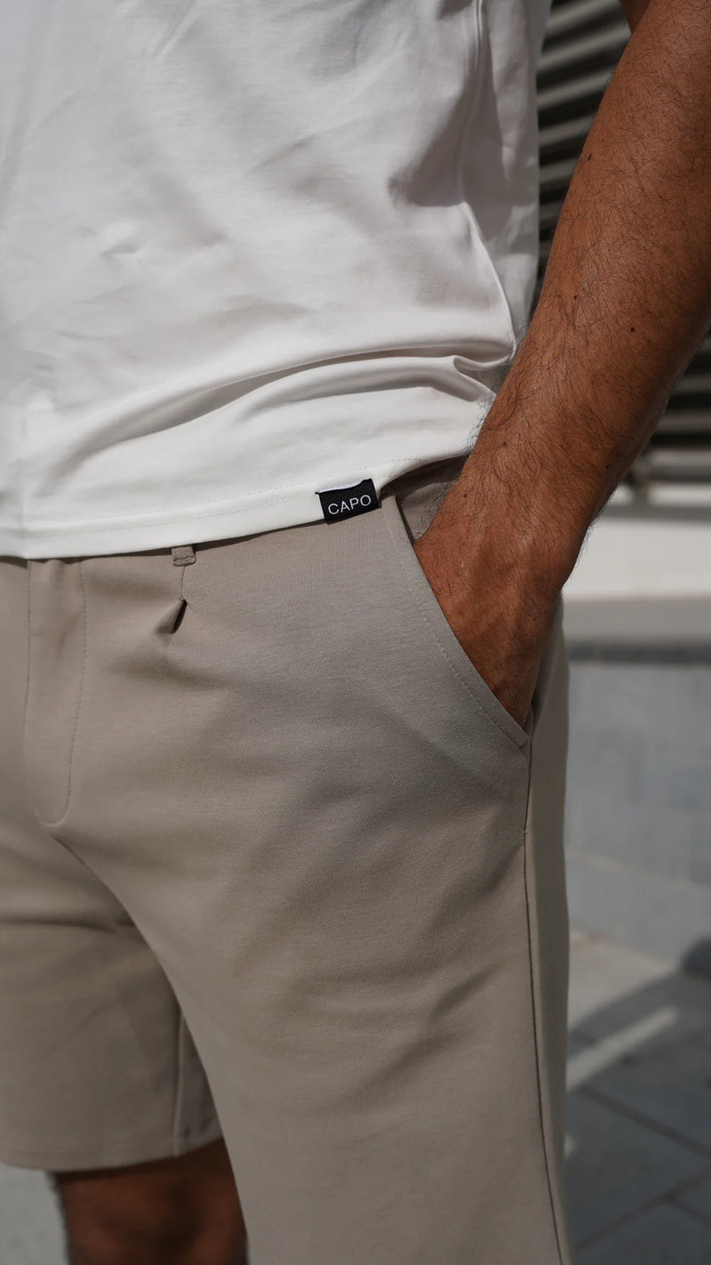 Capo Interlock Shorts In Oatmeal