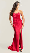 Jora Collections Fitted Prom Dress In Red