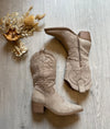 Wynter Western Knee Boots In Beige