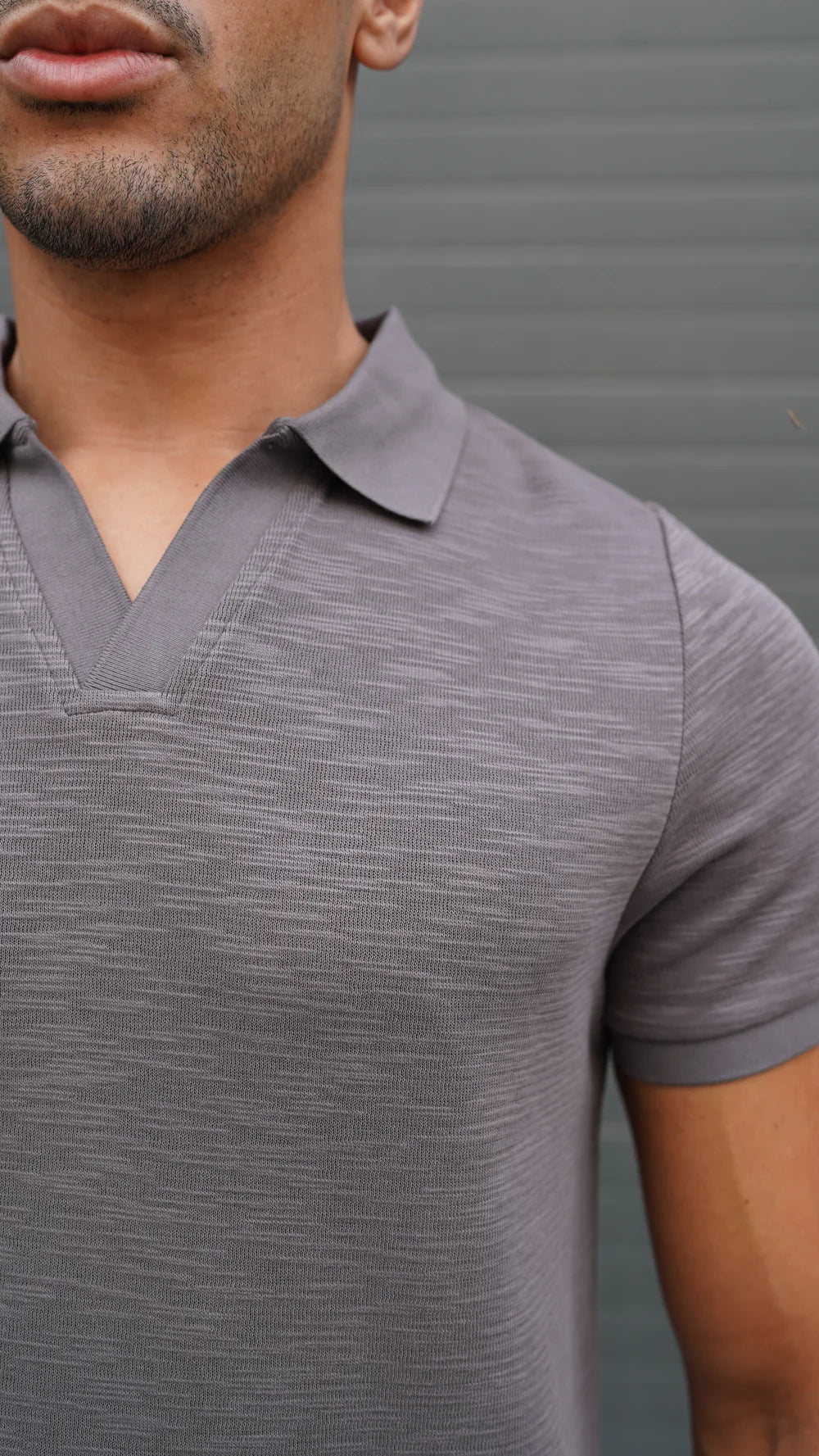 Capo Jersey Slub Polo Shirt In Charcoal