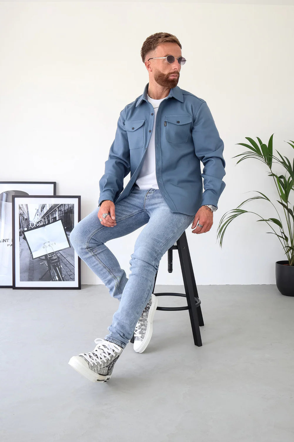 Capo Overshirt In Steel Blue