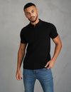 Capo Egyptian Cotton SS Zip Polo Shirt In Black
