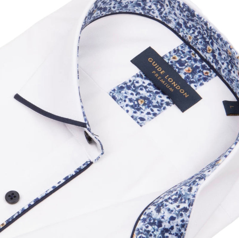 Guide London Shirt In White/Navy
