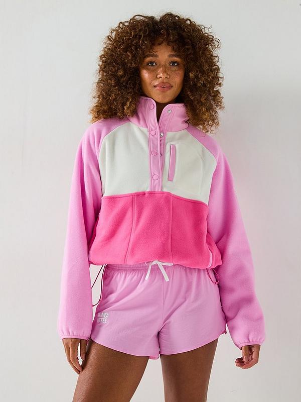 Gym Plus Coffee Snap Polar Fleece In Cotton Candy