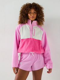 Gym Plus Coffee Snap Polar Fleece In Cotton Candy