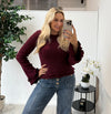 Jessie Ribbed Jumper In Burgundy