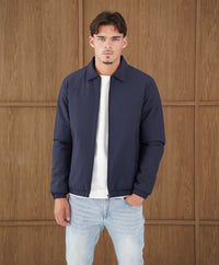 Capo Padded Collar Jacket In Navy