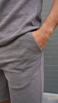 Capo Jersey Slub Shorts In Charcoal