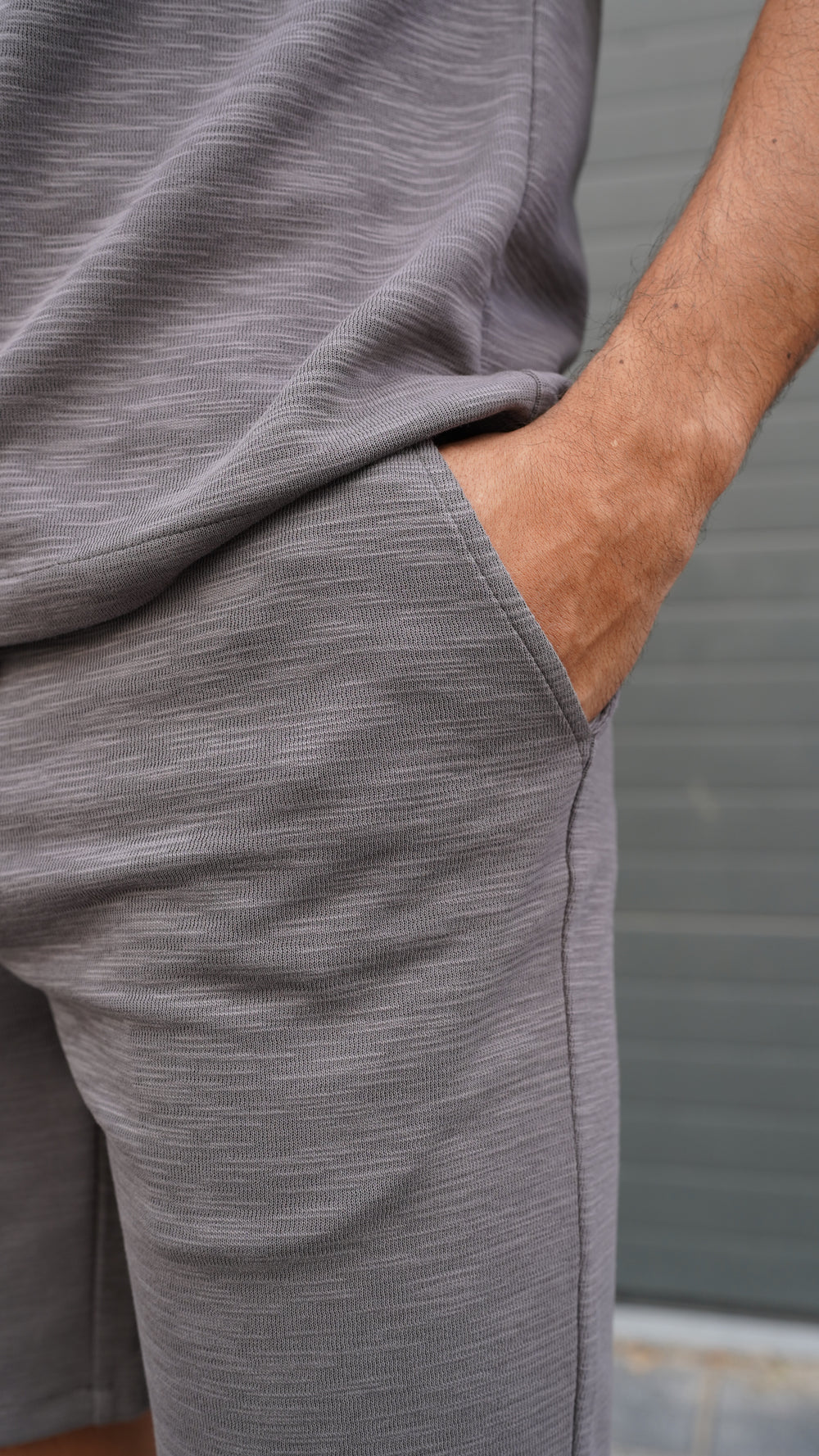 Capo Jersey Slub Shorts In Charcoal