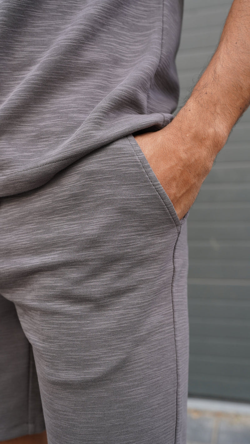 Capo Jersey Slub Shorts In Charcoal