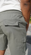 Capo Utility Cotton Cargo Shorts In Slate Grey