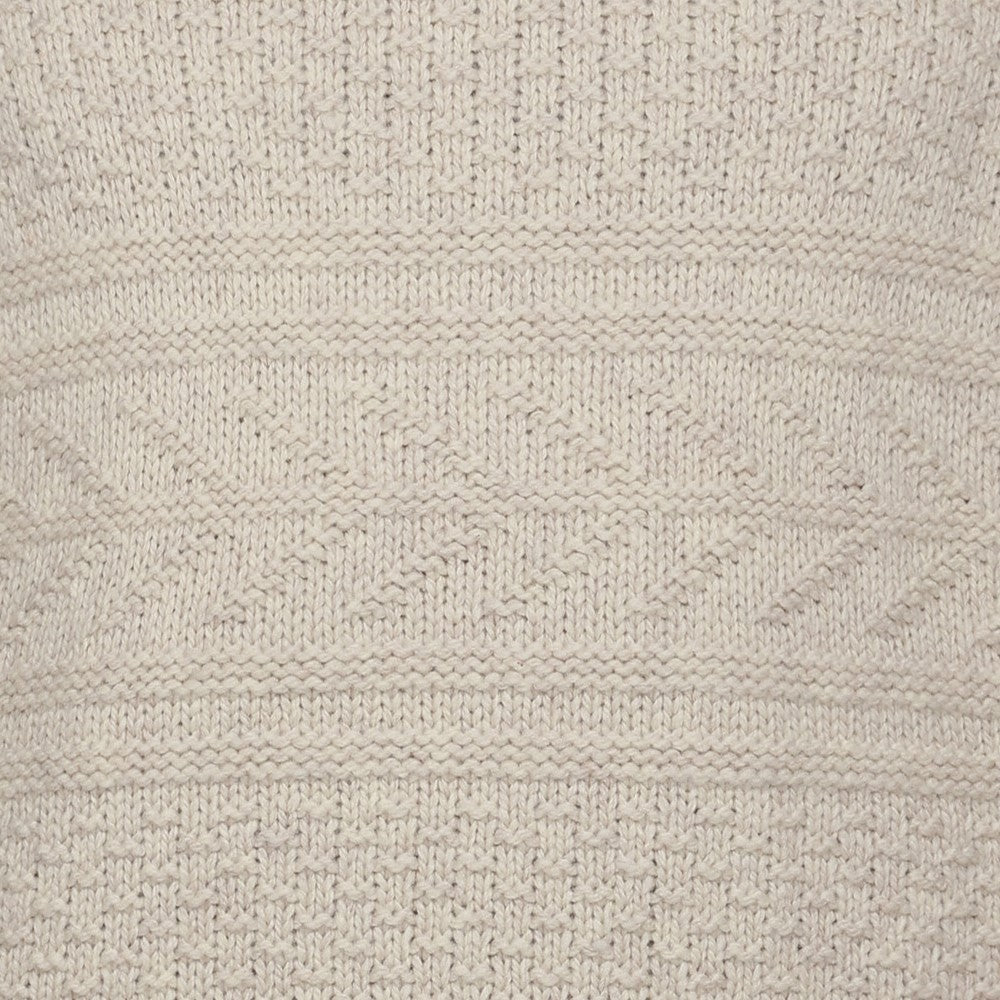 Guernsey Pattern Crew Neck Jumper In Ecru