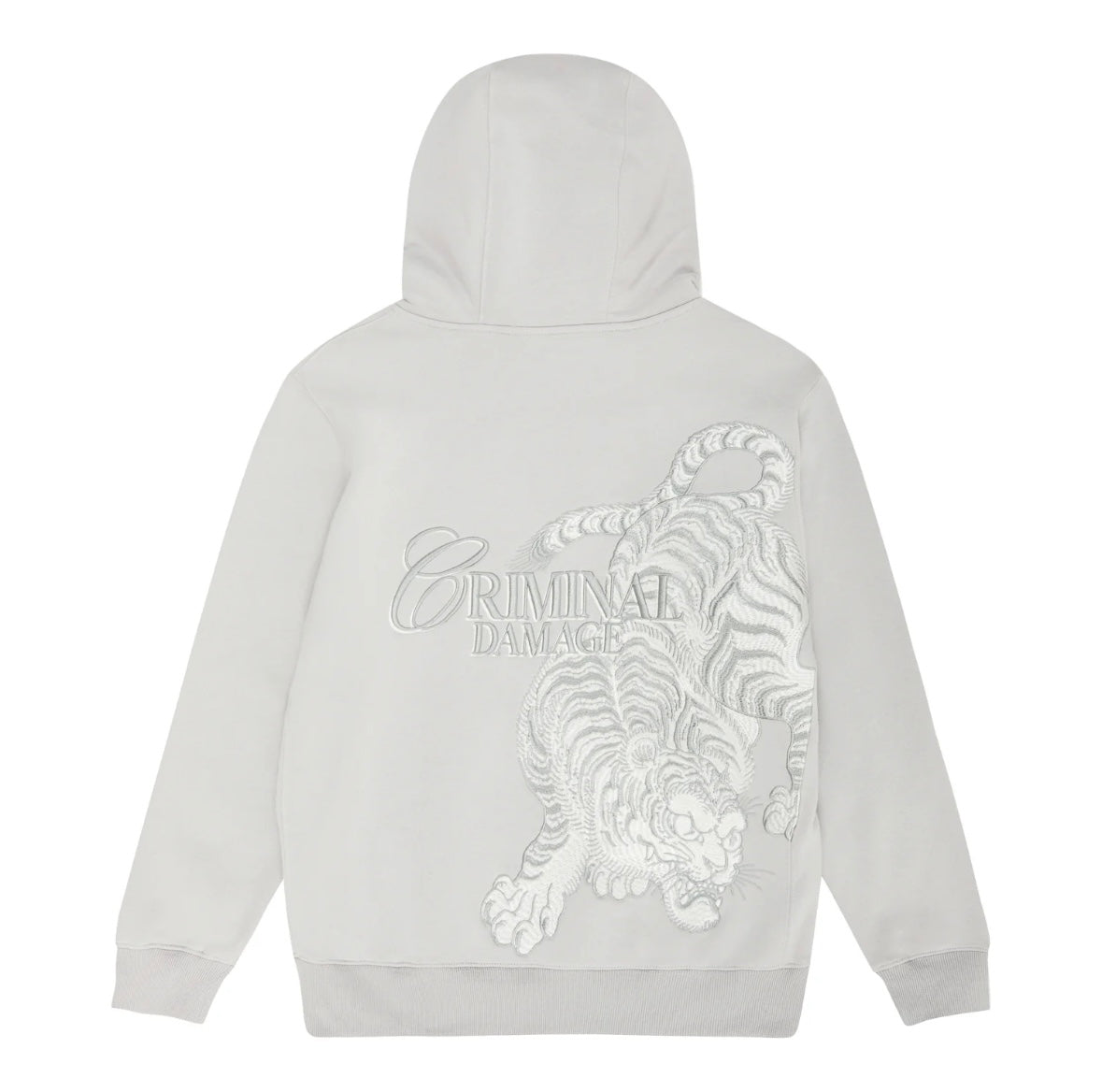 Criminal Damage Tiger Hoodie In Arctic Grey