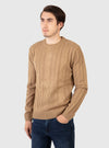 Mish Mash Cable Knit Jumper In Oak