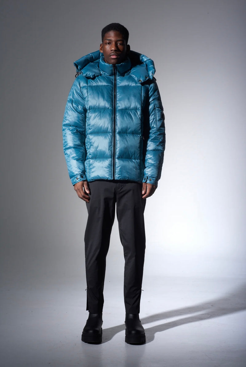 Ascardi  Vortex Puffa Jacket In Ice Blue