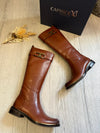 Caprice Knee High Boots in Cognac Leather