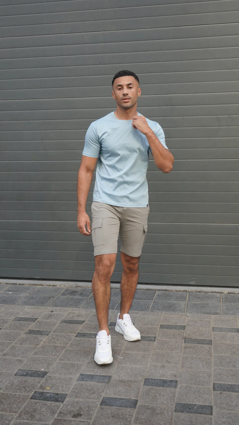 Capo Mercerised T-Shirt In Pale Blue