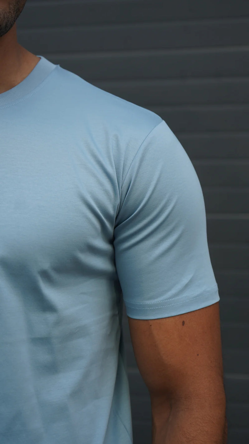 Capo Mercerised T-Shirt In Pale Blue