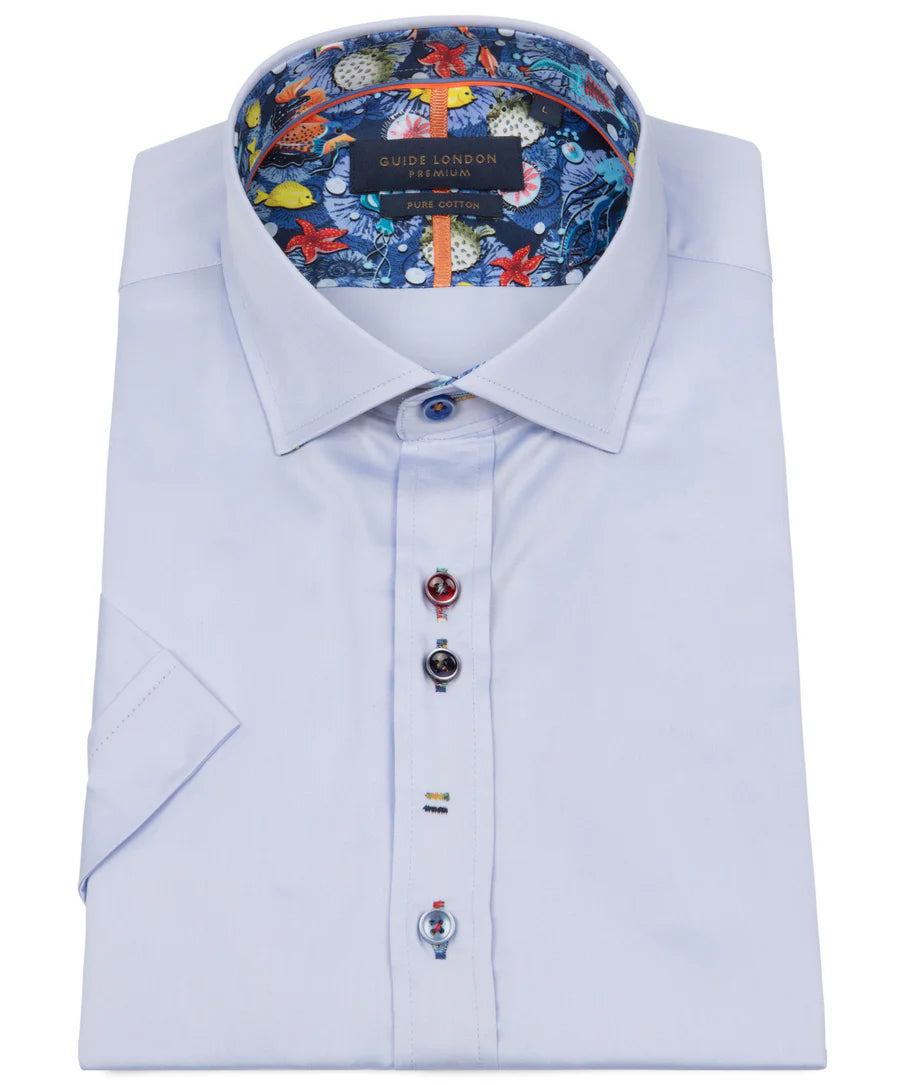 Guide London Short Sleeve Shirt In Sky