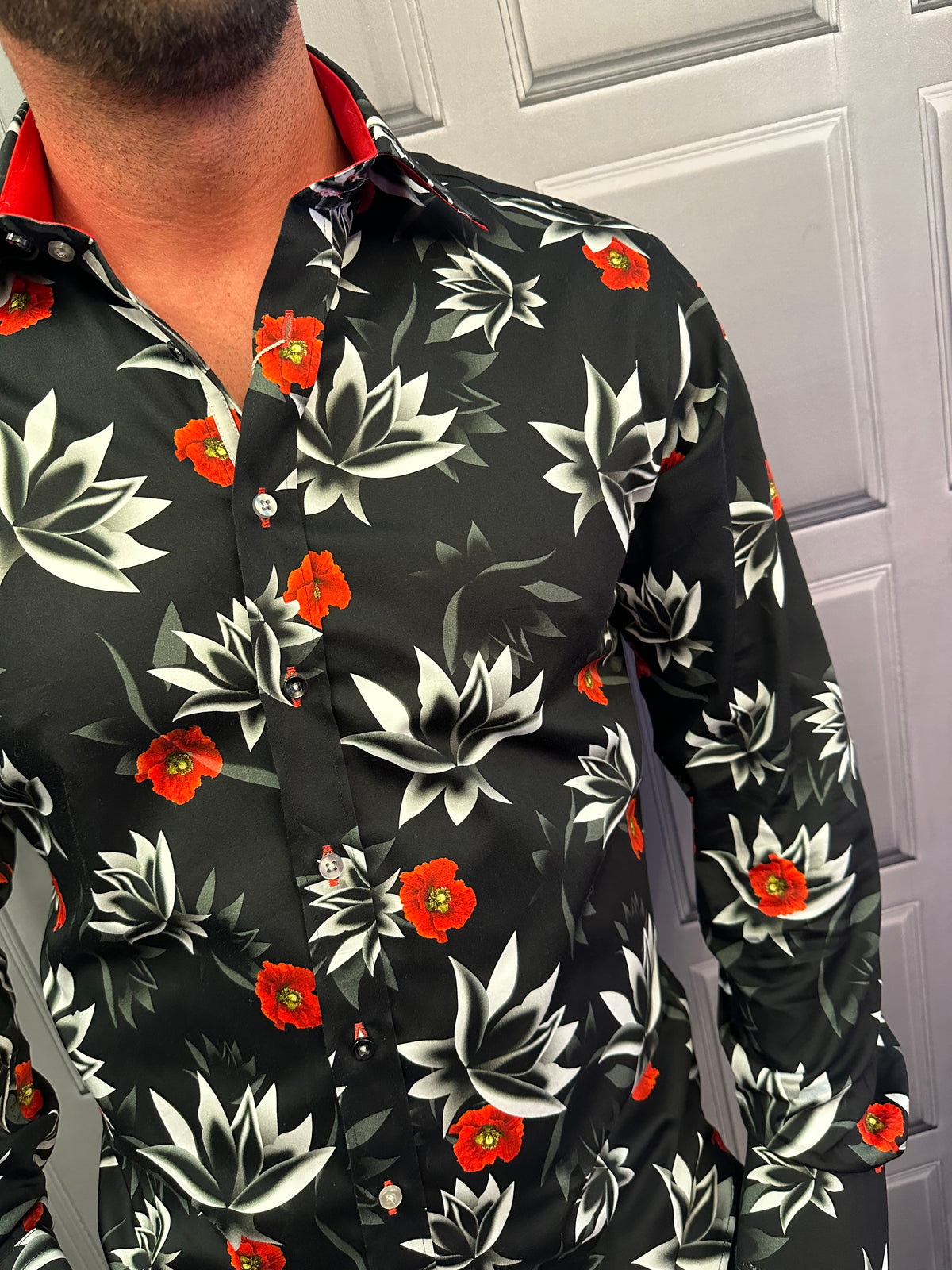 Claudio Lugli Floral Shirt In Black