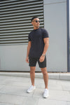Capo Mercerised Ribbed T-Shirt In Black
