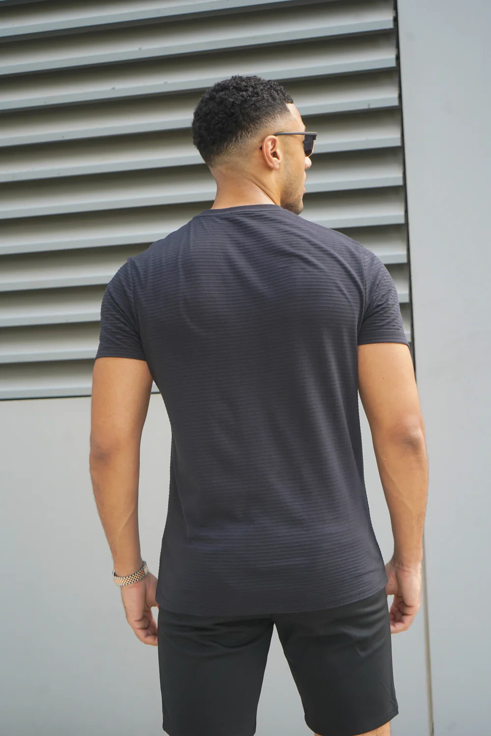 Capo Mercerised Ribbed T-Shirt In Black