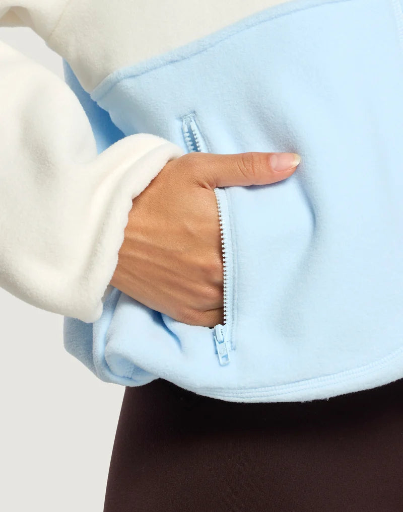Gym + Coffee Snap Polar Fleece in Glacial Blue