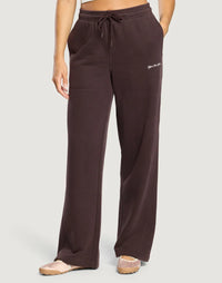 Gym + Coffee Wide Leg Joggers In Mocha Bean.