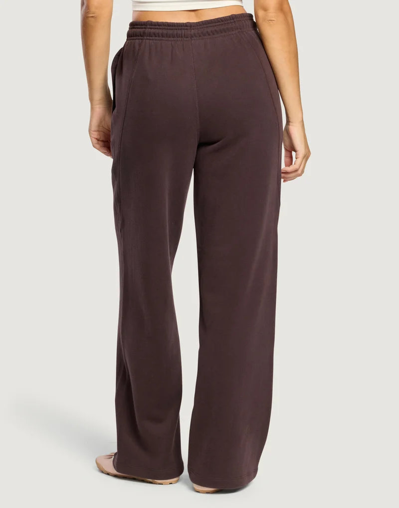 Gym + Coffee Wide Leg Joggers In Mocha Bean.