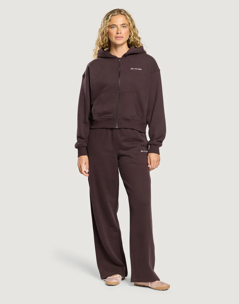 Gym + Coffee Daily Zip Hoodie In Mocha Bean.