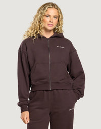 Gym + Coffee Daily Zip Hoodie In Mocha Bean.