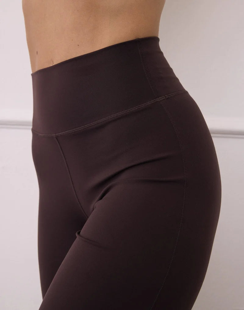 Gym + Coffee Daily Kind Soft Motion Wide Leg Legging in Mocha Bean