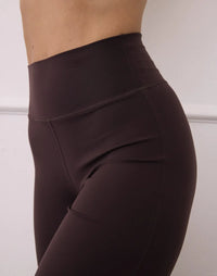Gym + Coffee Daily Kind Soft Motion Wide Leg Legging in Mocha Bean