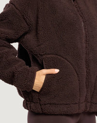Gym + Coffee Industry Fleece High Collar In Mocha Bean.