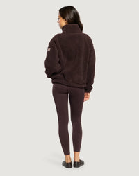 Gym + Coffee Industry Fleece High Collar In Mocha Bean.