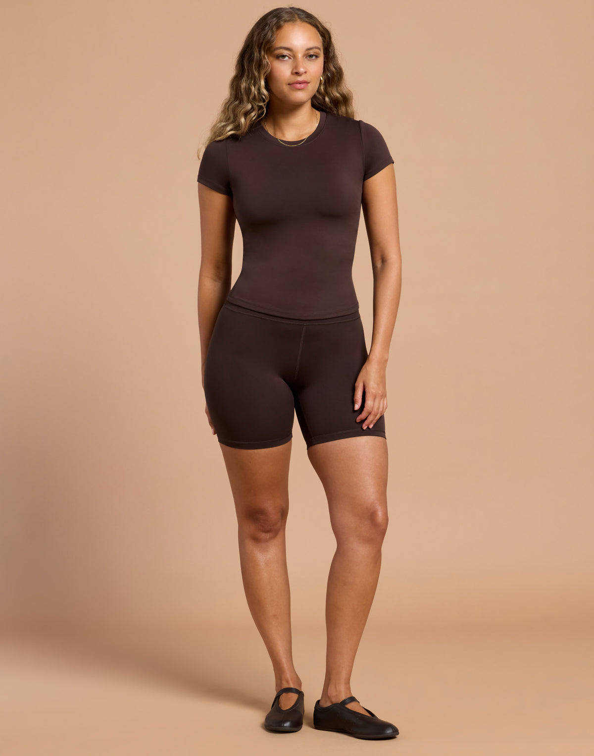 Gym + Coffee Daily Tee In Mocha Brown