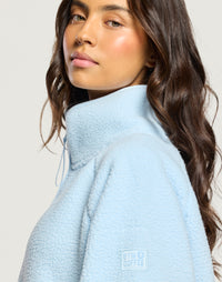 Gym + Coffee Horizon Longline Half Zip in Glacial Blue