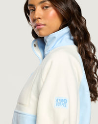 Gym + Coffee Snap Polar Fleece in Glacial Blue